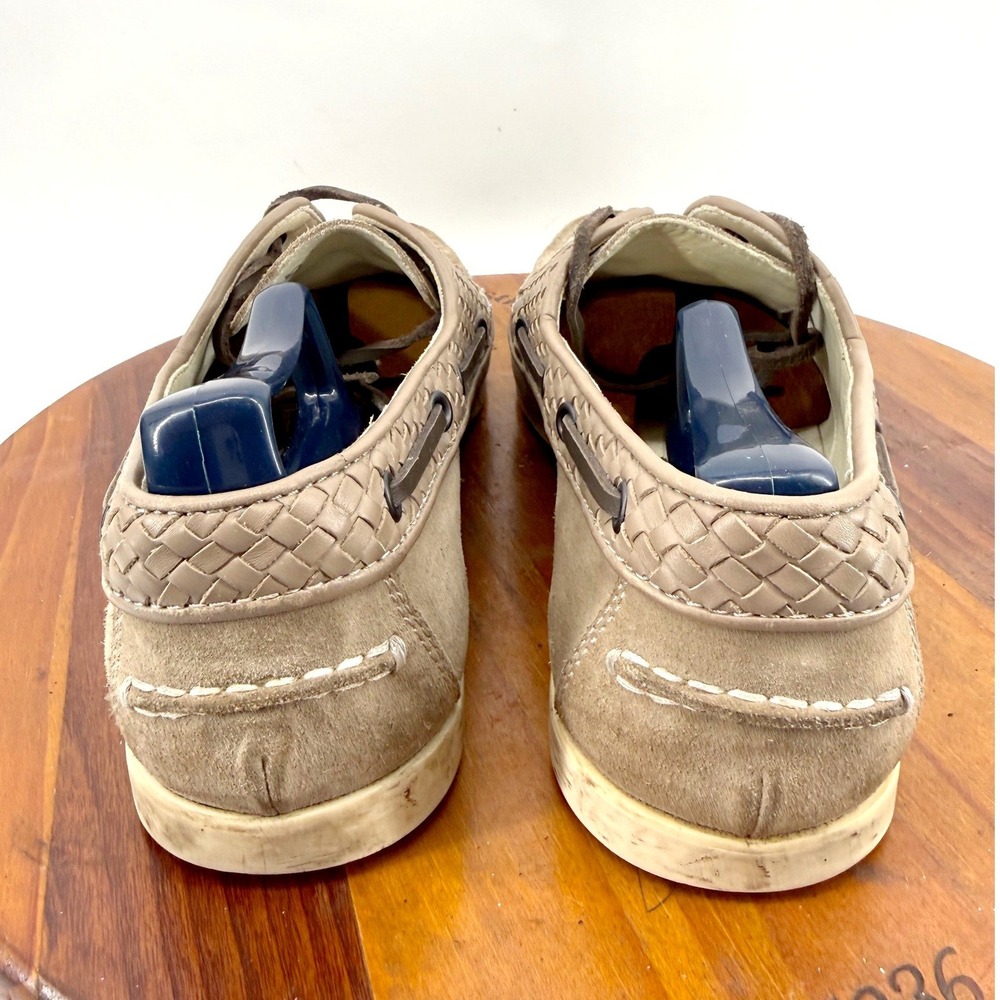 Bottega Veneta Intrecciato Weave Boat Shoes Loafers Men 8 US 41 EU Taupe Italy - Picture 7 of 8
